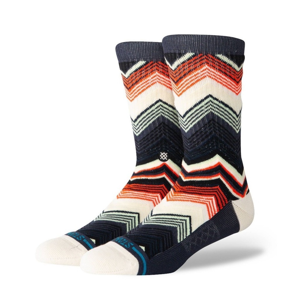 STANCE X WADE Men's Floral Print Wavy Screen Crew Socks - L - 6-12 New